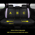 otoez Leather Seat Covers for Car Full Set, 5 Seat Car Seat Cover, Waterproof Automotive Seat Covers, Universal Seat Protector for Most Cars SedensTrucks SUVs (Black&Purple, No Pillows)