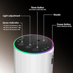 Waterless Essential Oil Diffuser, 7 Colors LED Light, Battery Powered Mini Scent Air Machine, Aromatherapy Mist Diffuser for Home Room Car Office (2452white)