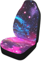 Galaxy Car Seat Covers Set of 2,Deep Space Abstract Natural Universe Blue Purple Galaxy Stars Universal Auto Front Seat Protector for Women Men Nebula Design Car Accessories Fit for Car Truck