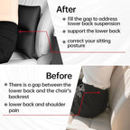 Car Lumbar Support Reversible Design Fixes Waist Gap Improves Driving Comfort Double-Sided Perforated enhances air Circulation Durable maintains Shape Long Lasting use 1P(Black)