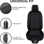 ZONETECH Cooling Car Seat Cover, Black Automotive Adjustable Temperature Comfortable Cooling Car Seat Cushion (1 Pack)