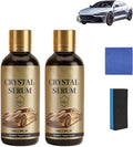 Ceramic Car Coating Kit - Crystal Serum, Ceramic Car Coating Kit, Deep Gloss, 9h+ Hardness, Hydrophobic, Protection for Car Paint, Long-Lasting Shine & Easy Maintenance (2PCS)