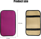 Car Center Console Cover, PU Leather Vehicle Armrest Seat Box Cover Protector, Comfortable Automotive Interior Arm Rest Cushion Pad Accessories, Universal for SUV Sedan Truck (Purple)