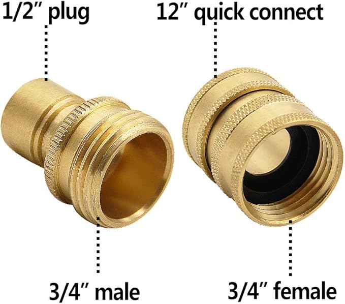 Twinkle Star Pressure Washer Adapter Set, Quick Disconnect Kit, M22 14 mm Quick Connect Swivel to 3/8'' Quick Connect Fittings, 3/4" to Quick Release