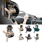 Cartoon Animal Pilot Car Air Freshener, Cute Automotive Air Outlet Creative Car Perfume Diffuser, Pilot Bear Car Air Freshener for Car (Captain Billy Bear)