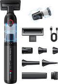 Handheld Car Vacuum Portable Cordless, Hand held Vacuum Cleaner with 21000 Pa Suction Power Air Duster for Car Cleaning, Home, Office, Pet Hair | Multi-Nozzle, Washable Filter