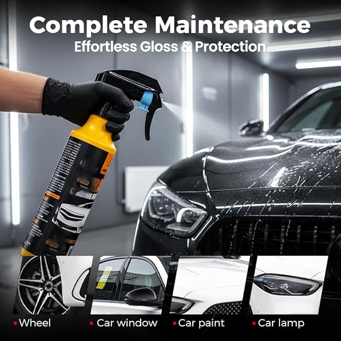 Nano Hydrophobic Ceramic Coating for Cars, 2026 New Car Coating Spray Kit, Easy-to-Spray Auto Paint Protection, Includes Microfiber Cloth for Vehicle Shine & Protection (2Set)