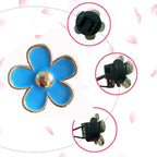 Daisy Air Vent Clips, 4 Pcs Cute Flower Car Air Conditioning Outlet Clip Car Air Freshener Clip Charm Car Inter Decor Accessories for Women (Blue)