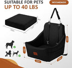 Dog Car Seat for Medium Sized Dog,Pet Travel Car Bed with Seat Belt Channle,Fully Detachable and Washable Car Dog Seat with Adjustable Straps,3 Straps Easy to Install (Black)