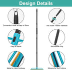 Carpet Rake for Pet Hair Removal Tool, Reusable Pet Hair Remover Broom with 56” Long Handle, Cat & Dog Hair Carpet Scraper for Rugs Mats Couch