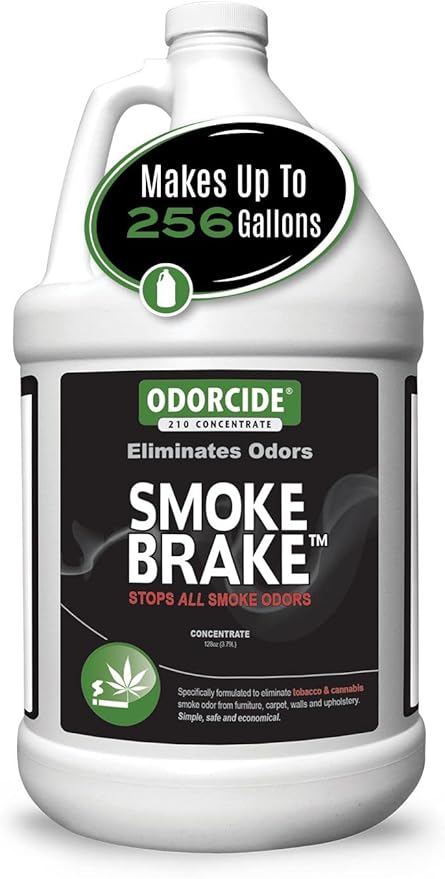 Odorcide Smoke Brake Odor Eliminator Concentrate - Tobacco & Marijuana Odor Neutralizer - Smoke Odor Eliminator for Home & Car – Smoke & Weed Smell Eliminator w/Non-Enzymatic Formula (1 Gallon)