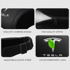 Car Headrest Neck Pillow Support Ergonomic, with Valve Stem Covers Accessory for Driving Seat Fatigue Relief Compatible with Model S X 3 Y & Cybertruck - 1 Piece