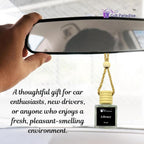 Gift Paradise® Library Hanging Car Air Freshener Set of 3 (10 ml Each) – Cozy Bookish Scent Fragrance Oil Diffuser with Wooden Cap for Car, Closet, Home & Office | Velvet Gift Bag Included