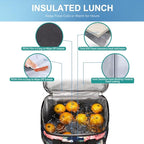 iknoe Insulated Lunch Bag, Foldable 8.5L Cooler Bag for Men & Women, Leakproof Thermal Design, Great for Office, Picnic, Travel, Lunch Box,Flower