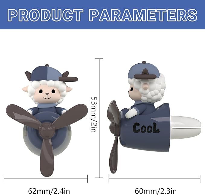Pilot Car Air Freshener, Cute Tiger Car Vent Clip Air Freshener with 4 Fragrant Tablets Automotive Air Outlet Fan Diffuser, Automotive Interiors Vent Decoration (Pilot Tiger)
