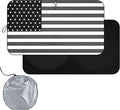 Windshield Sun Shade B&W American Flag USA Patriotic Design - Folding Car Front Window Sunshade for Cars SUV Trucks, Max UV Blocking and Keep The Vehicle Cool