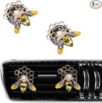 Bee Car Accessories,Bling Honey Bee Air Vent Clips Car Air Fresheners,2pcs Yellow Bee with Honeycomb Dashboard Decorations,Cute Decor for Women