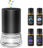 Waterless Essential Oil Diffuser 100ML Large Capacity Battery Operated Cordless Aromatherapy Diffuser with Timing & 3 Mist Levels car Diffuser 7 Colour Led Lights (Black-4)