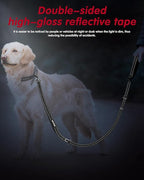 Hands Free Dog Leash, Multifunctional Crossbody Dog Leash, 5.9-9.5Ft Long Waist Belt with Car Safety Buckle and Double-Sided Reflective Stitches for Medium and Large Dogs.(Black)