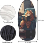 Delerain Car Seat Covers Set 2Pcs, Funny Garfield Cat Universal Front Car Seats Vehicle Enterior Protector Suitable Fits Most Car Auto SUV Sedan Truck