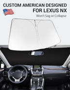 Proadsy 2026 Upgrade Windshield Sun Shade Custom Fit 2015-2021 NX Foldable Front Sunshade Protector Sun Visor Blocks UV Rays Keep Car Cooler