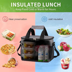 iknoe Insulated Lunch Bag, Foldable 8.5L Cooler Bag for Men & Women, Leakproof Thermal Design, Great for Office, Picnic, Travel, Lunch Box, Grey