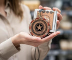 Wood Car Air Freshener — Captain Shield Handmade Unscented DIY Essential Oil Hanging Diffuser with Felt Insert — Add Your Own Oils — Refillable — Car/Truck/SUV — Cardboard Box