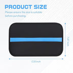 wuyaoyao Car Center Console Cover, 12.6"×7.87" PU Leather Armrest Cover for Cars, Stylish Auto Armrest Cushion Pad, Waterproof Vehicle Arm Rest Protector, Interior Car Accessories (Black+Blue)
