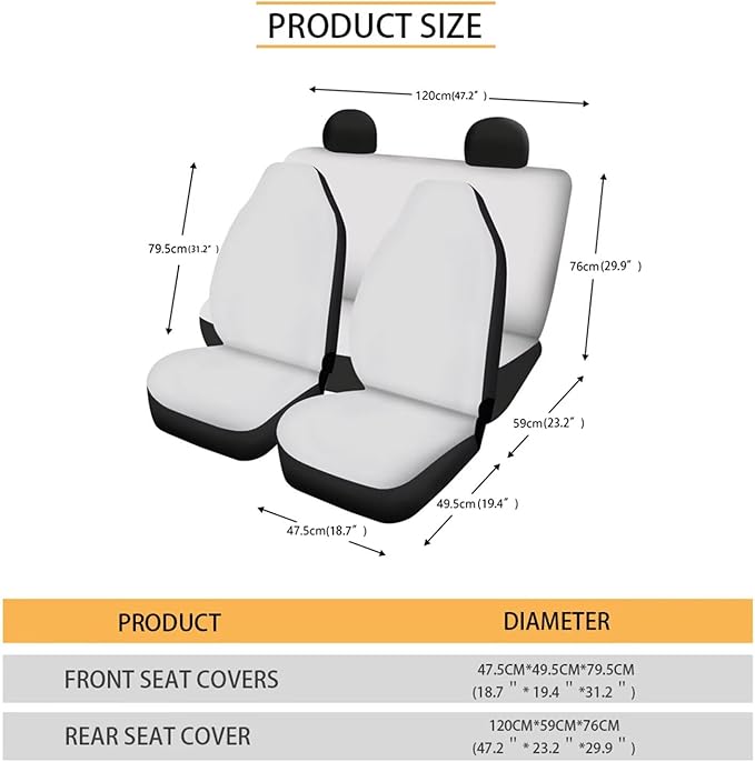 FKELYI Cow Aztec Car Seat Cover Set - Full Set with Handbrake, Gear Shifter, Steering Wheel, Seat Cushions, Headrest Covers and Cup Coasters