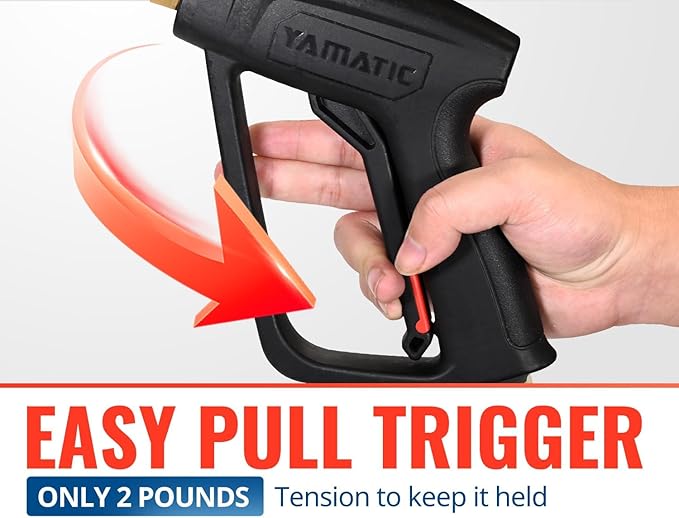 YAMATIC Pressure Washer Gun and Hose Kit, 25 FT Kink Resistant Power Washer Hose and Wand, 3/8" Swivel Quick Connector & M22-14mm Fitting Replacement for Ryobi, Simpson, Craftsman