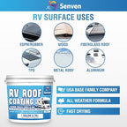 RV Roof Sealant RV Roof Coating RV Roof Sealant White 1 Gallon Waterproof Solar Reflective & Leak Repair for Trailers Campers Motorhomes