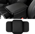 Car Center Console Cover, 11.6"×8.3" Leather Car Armrest Cushion Pad with 2 Storage Pockets, Comfortable Arm Rest Box Cover Mat for Most Vehicles, Universal Interior Accessories (Black)