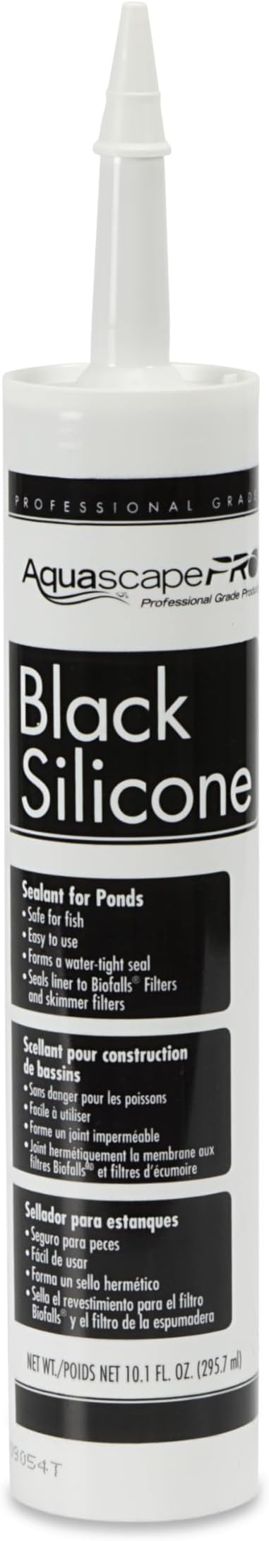 Aquascape Black Silicone Sealant – Safe for Fish, Waterproof, Flexible, and Durable Adhesive for Ponds, Water Features, and Aquariums, 10.1 oz, 29186