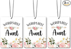 Aunt Auntie Gifts Car Air Freshener Accessories 3pcs,World's Best Gifts for Aunt Christmas, Pink Flower Rustic Hanging Scent Lavender Fragrance Card for Women Closet Bathroom Home Decor