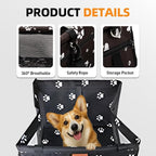 Dog Car Seat for Small Dogs Under 30 lbs - Easy to Clean, Dirt Resistant & Anti-Scratch Durable with Storage Pockets, Compatible with Dog seat Belt, Cold Pat Optional(Coffee+pat)