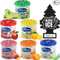My Shaldan 6 pack Assorted Scent Car Air Freshener (Apple, Lemon, Lime, Peach, Orange, Squash Scents) and Black Ice Little Tree