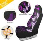 Butterfly Car Seat Covers Set of 2,Purple Butterflies Abstract Design Universal Auto Front Seat Protector Vehicle Seat Cushion Cover for Women Men Cute Car Accessories Fit for Car SUV Truck