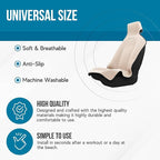 DryvaSeat - Premium Microfiber Towel Car Seat Cover - Waterproof & Sweatproof - Universal Fit, Machine Washable, Non-Slip - Seat Protector for Car, Truck, SUV, Van (Beige, 1 Pack)