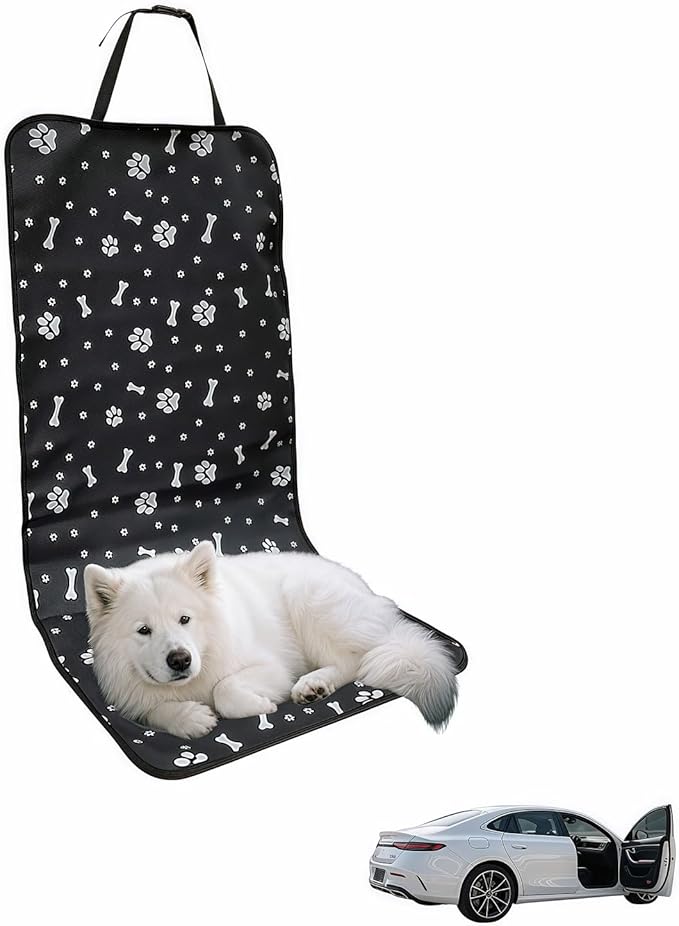 Waterproof Pet Car Seat Cover for Dogs&Cats,Non-Slip Oxford Fabric Hammock,Easy Clean Travel Mat for Front & Back Seat, Adjustable Buckle Design,19.29x17.3 Inch,Heavy Duty Dog Car Seat Protector