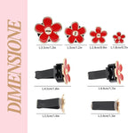 4pcs Flowers Air Vent Clips Red Daisy Car Air Freshener Vent Clips Cute Fower Car Accessories for Women Refillable Diffuser