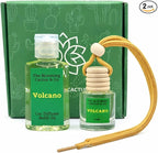 Car Air Freshener with 30ml Refill – Hanging Car Diffuser Oil, Long-Lasting Phthalate-Free Scent – Hanging Car Air Freshener + Refill. (Volcano (Type), 8 ml)