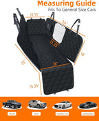 PETICON Dog Car Seat Cover with Mesh Window, 100% Waterproof Pet Seat Cover for Back Seat, Scratchproof Dog Hammock for Cars, Trucks, SUVs, Jeeps, Black