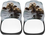 Delerain Car Seat Covers Set 2Pcs, Sea Otters Swim Universal Front Car Seats Vehicle Enterior Protector Suitable Fits Most Car Auto SUV Sedan Truck