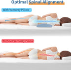 Lumbar Support Pillow for Bed: Memory Foam Lower Back Pain Relief Pillow for Sleeping, Ergonomic Waist Pillow for Side & Back Sleepers, Sciatica & Hip Pain Relief with Wedge Body Positioner Covers