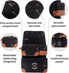 Living in a Bubble Seat back Organizer – Magnetic Toiletry and Cooler Pouch, Cordura Car Backseat Storage with Device Holder & Hooks, Multi-Compartment Utility Bag for Campervans & Family Travel
