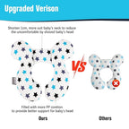 KAKIBLIN Baby Neck Pillow, Upgraded Baby Support Pillow, Head Pillows for Carseat, Newborn Neck Support for Car Seat, Stroller, Pushchair,Travel (White Star)