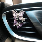 2pcs Butterfly Air Vent Clips Car Air Freshener Dubles Purple Pink Bling Butterflies Car Accessories Decor for Women