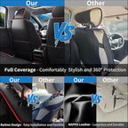 Car Seat Covers Full Set Fit for Buick Encore GX 2012-2026, Premium Faux Leather Waterproof Car Seat Protectors with Lumbar Support, Breathable Anti-Slip Easy to Install(Black&Red,Full Set)