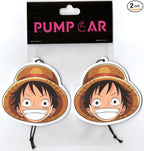 PumpCar 2 pieces Luffy head double-sided hanging cartoon cherry-scented funny car air freshener Cool hanging for rearview mirror Car Interior Accessories Gifts