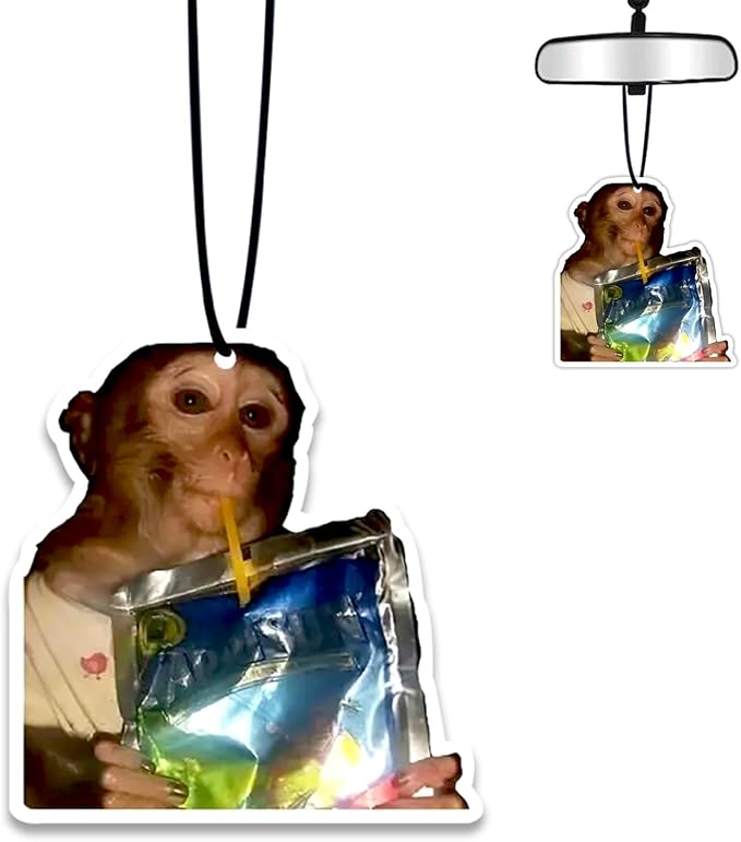 1PCS Car Air Fresheners,Funny Monkey Hanging Car Air Fresheners,Cute Mirror Freshener Mirror Scented Hanging Accessories,Automobile Accessories Decor Interior Home for Woman Friends